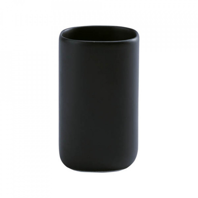 Suport pentru periute de dinti negru din ceramica 7x11 cm Oscar Aquanova