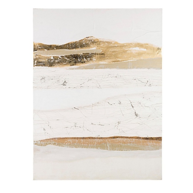 Tablou alb/auriu din fibre naturale 90x120 cm Village Bizzotto