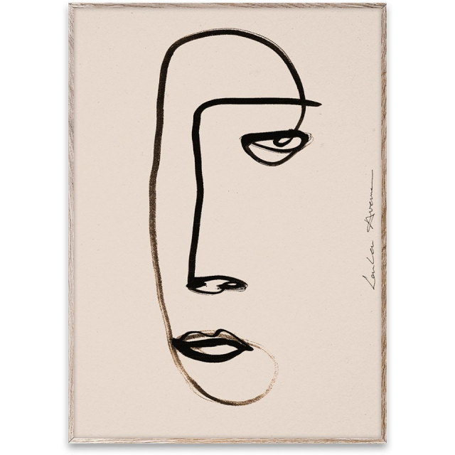 Tablou alb/negru cu rama din lemn Serious Dreamer Paper Collective