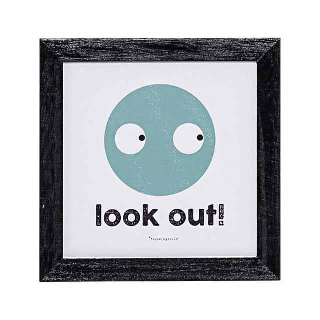 Tablou alb/verde din lemn si PVC 20x20 cm Look Bloomingville Mini