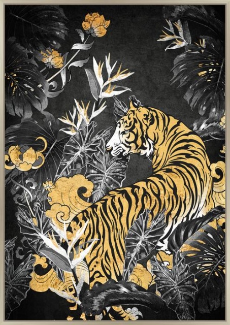 Tablou multicolor din fibre naturale 100x140 cm Tiger Ter Halle