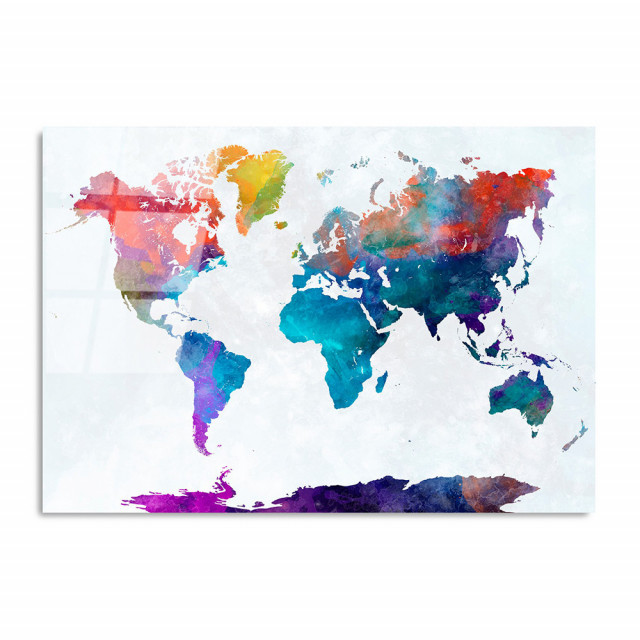 Tablou multicolor din sticla 50x70 cm Colourful World The Home Collection