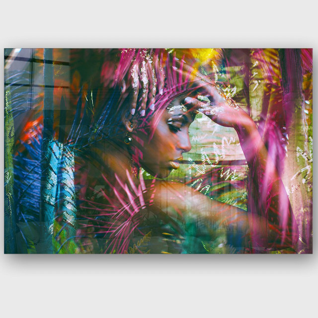 Tablou multicolor din sticla 70x100 cm Mind The Home Collection