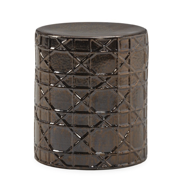 Taburet decorativ auriu din ceramica 44 cm Riky Thai Natura