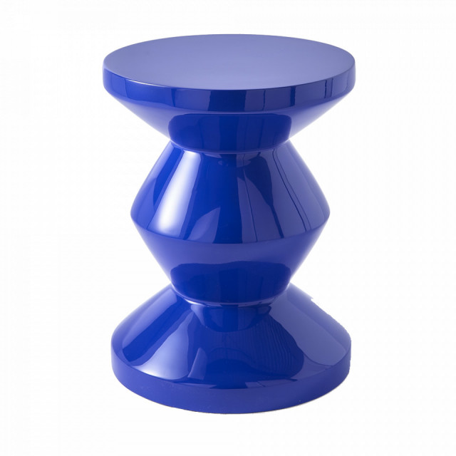 Taburet rotund albastru din plastic 36 cm Zig Zag Pols Potten