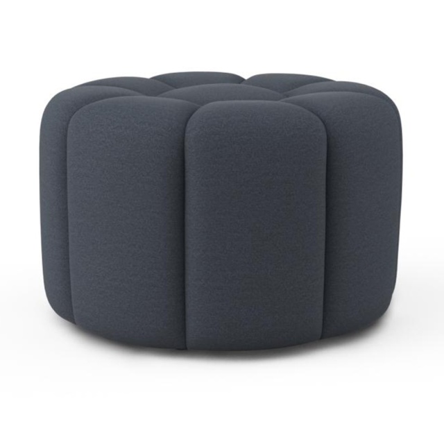Taburet rotund albastru inchis din textil 60 cm Zona Flexlux