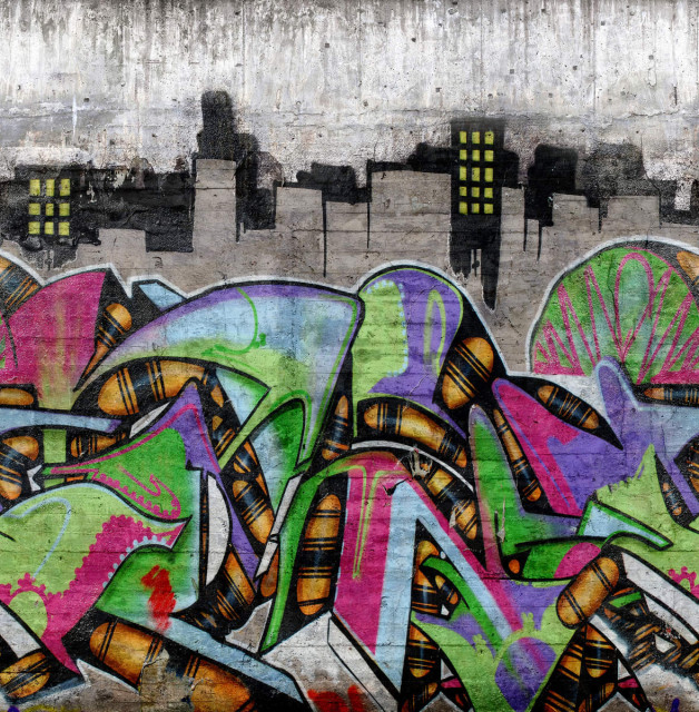 Tapet multicolor din hartie cu fibre de nailon Concrete Art Rebel Walls