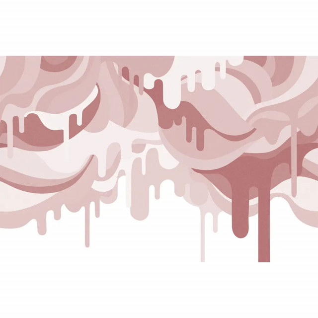 Tapet roz din hartie cu fibre de nailon Dripping Ice Cream Rebel Walls