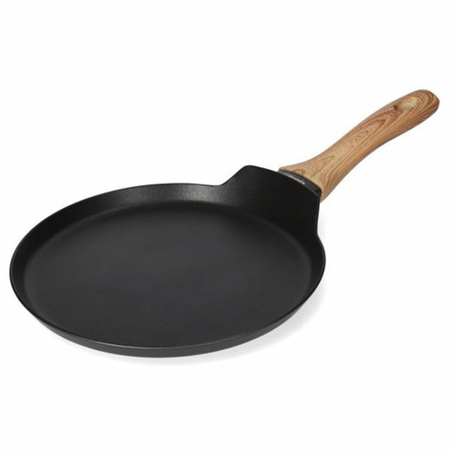 Tigaie pentru clatite neagra din aluminiu si inox 24 cm Albero Homla