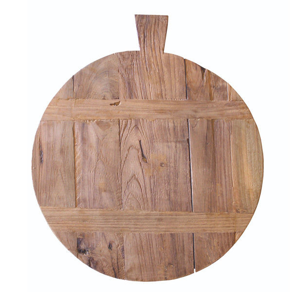 Tocator rotund maro din lemn de tec 32x37 cm Eve HKliving