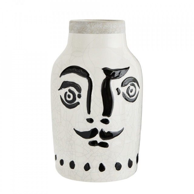 Vaza alba din ceramica 28 cm Face Madam Stoltz