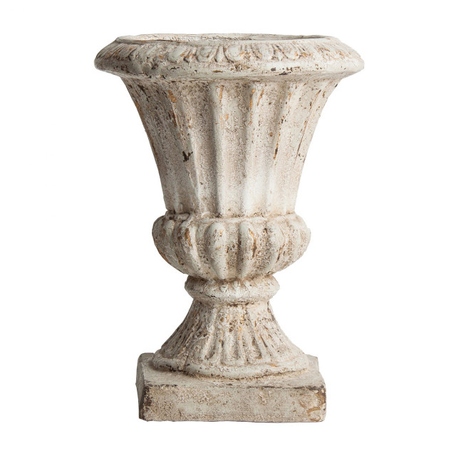 Vaza decorativa alb antic din magneziu 53 cm Wit Vical Home