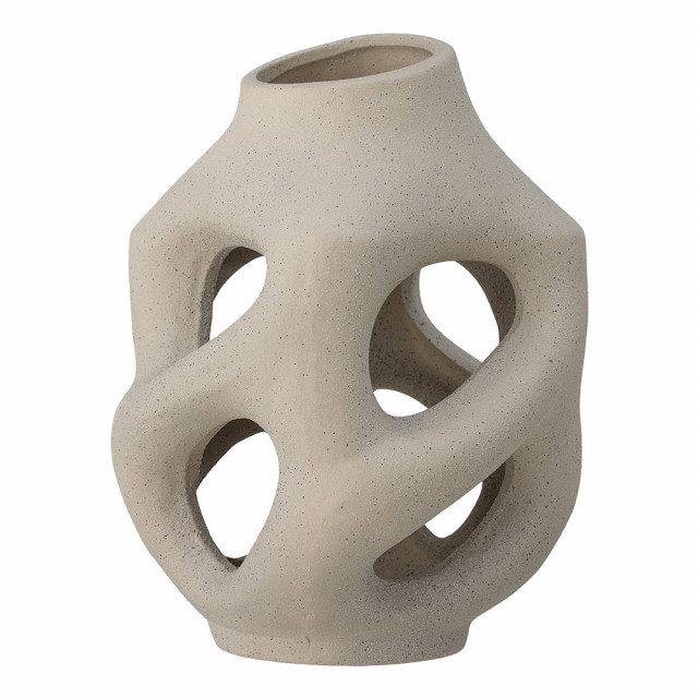 Vaza decorativa crem din ceramica 24 cm Serife Bloomingville