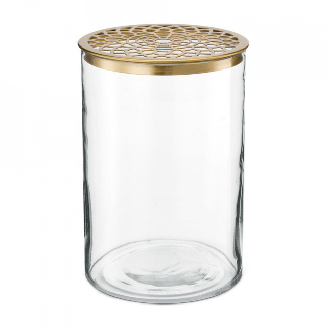 Vaza transparenta/aurie din sticla si metal 19 cm Aimee Vtwonen