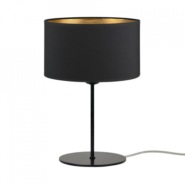 Veioza gri antracit/aurie din textil si otel 37 cm Tres Sotto Luce
