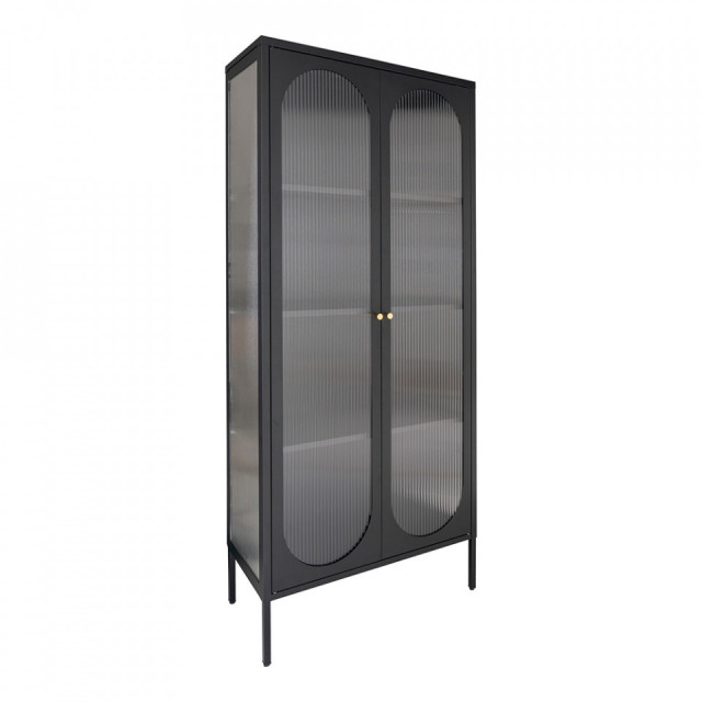 Vitrina neagra din metal 180 cm Adelaide House Nordic