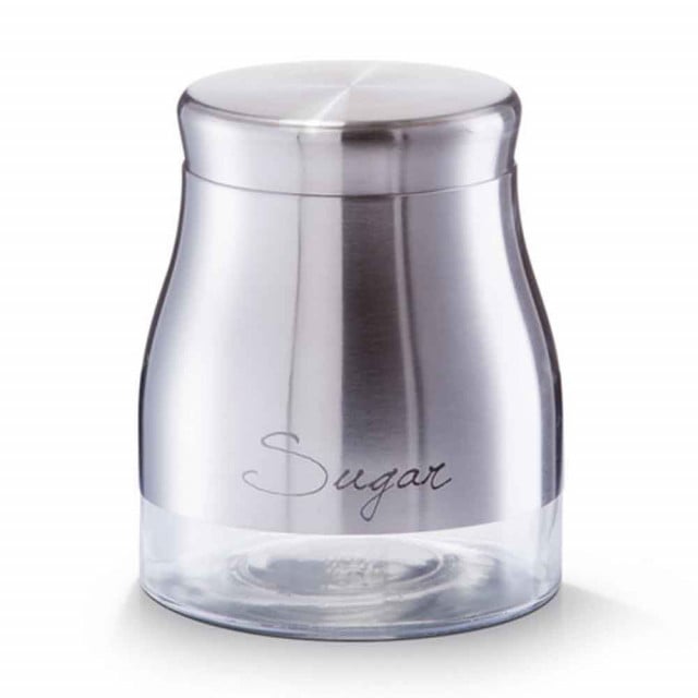 Zaharnita argintie din sticla si metal 900 ml Storage Jar Sugar Zeller