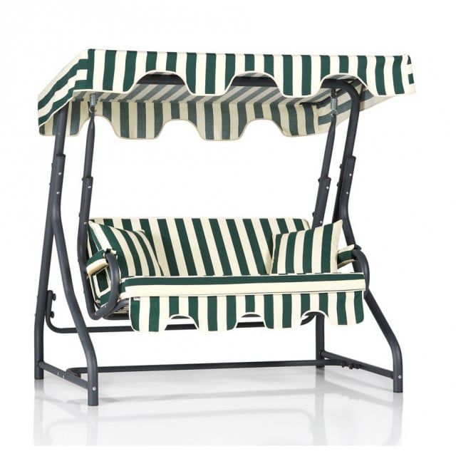 Banca suspendata exterior alba/verde din metal 170 cm Morus The Home Collection