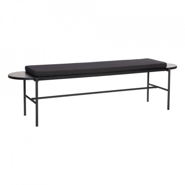 Bancheta neagra din lemn 180 cm Norm Hubsch