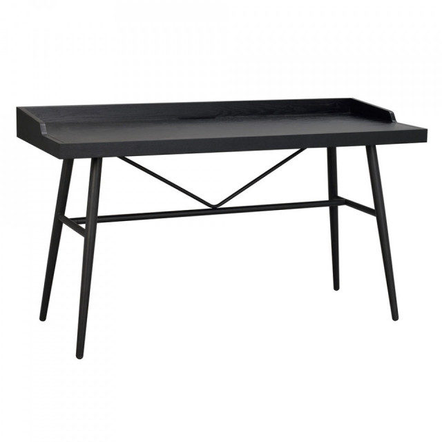 Birou negru din MDF si metal 55x140 cm Springdale Rowico Home