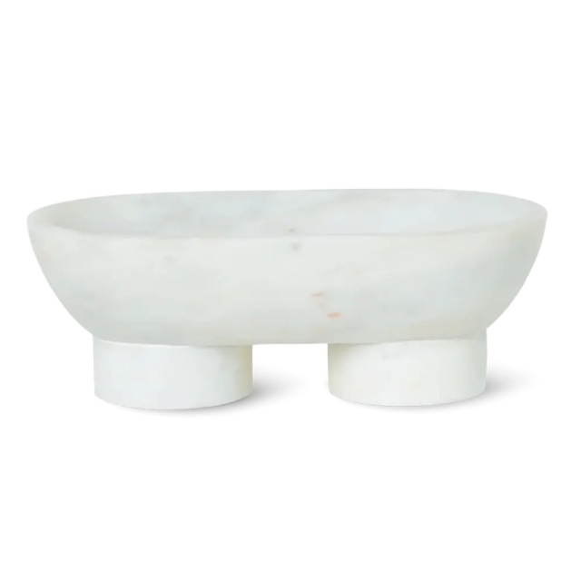 Bol decorativ alb din marmura 14x25 cm Alza Ferm Living
