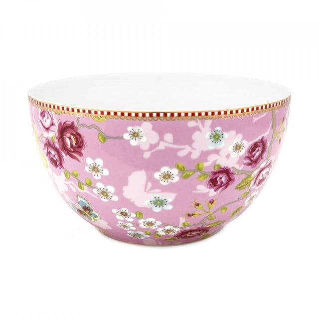 Bol multicolor din ceramica 18 cm Chinese Rose Pink Pip Studio