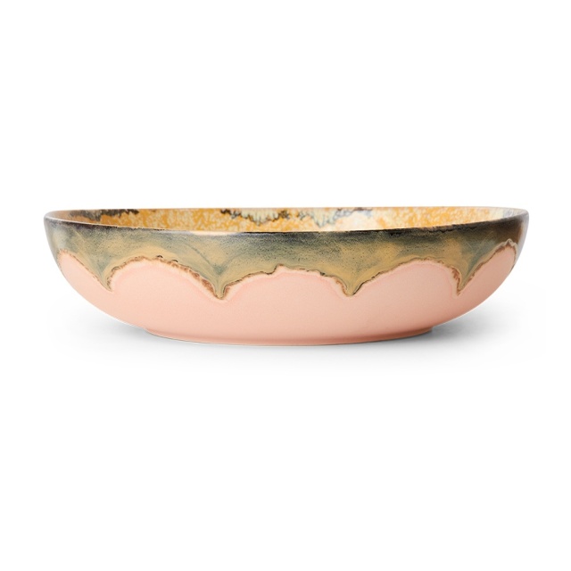 Bol pentru salata multicolor din ceramica 33 cm 70s Sunflower HKliving