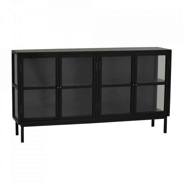 Bufet inferior negru din lemn si metal 160 cm Marshalle Rowico Home