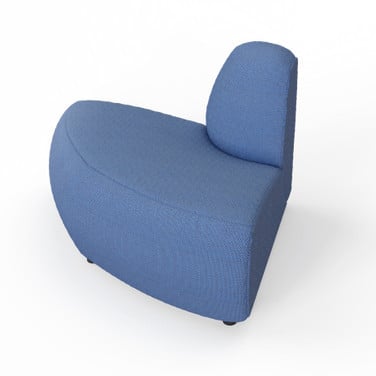 Canapea cu colt modulara albastru inchis din material textil si lemn 100 cm Lindau Round Pols Potten