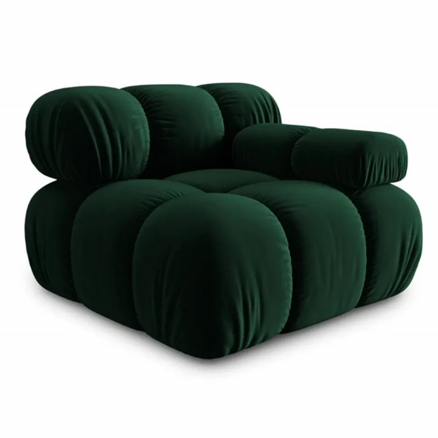 Canapea cu colt modulara verde din catifea pentru 1 persoana Bellis Right Besolux