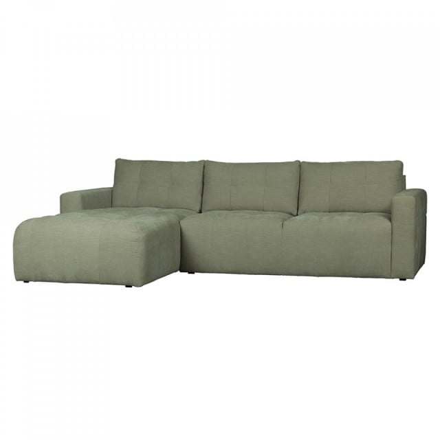 Canapea cu colt verde din poliester 280 cm Bar Left Woood