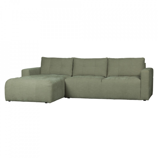 Canapea cu colt verde din textil 280 cm Bar Left Woood