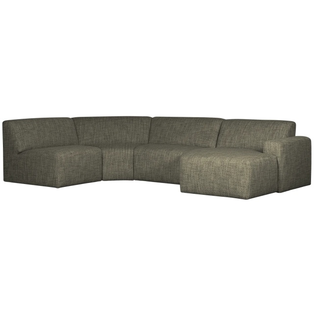 Canapea cu colt verde din textil 315 cm Avelon U-Sofa Woood