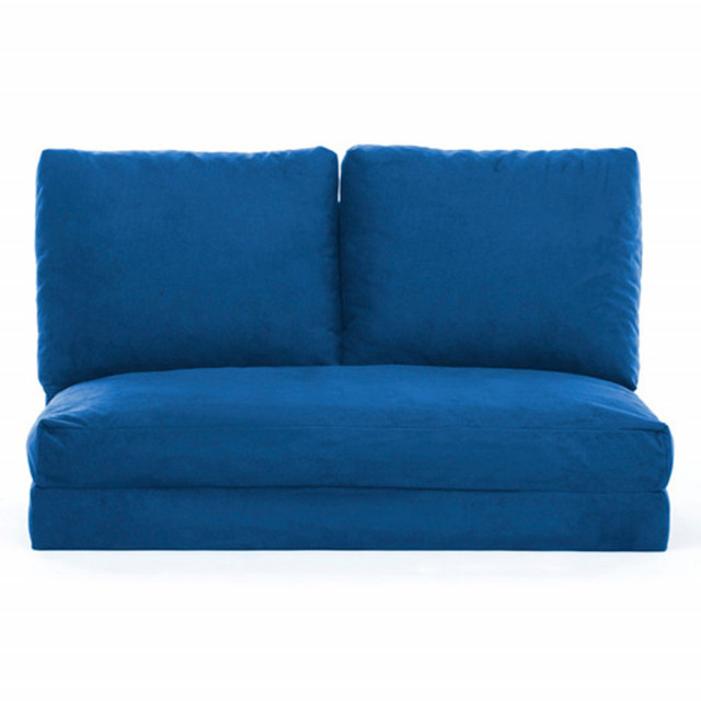 Canapea extensibila albastra din textil pentru 2 persoane Taida The Home Collection