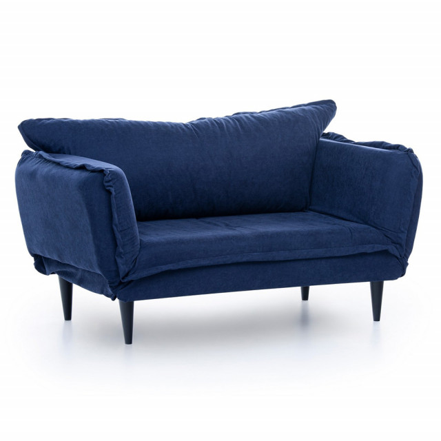 Canapea extensibila albastru navy din textil pentru 2 persoane Vino The Home Collection
