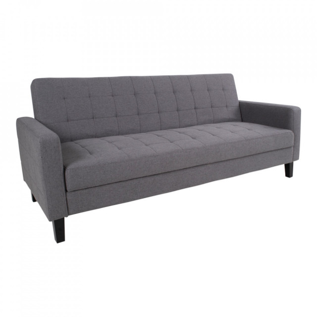 Canapea extensibila gri din textil 204 cm Milton House Nordic