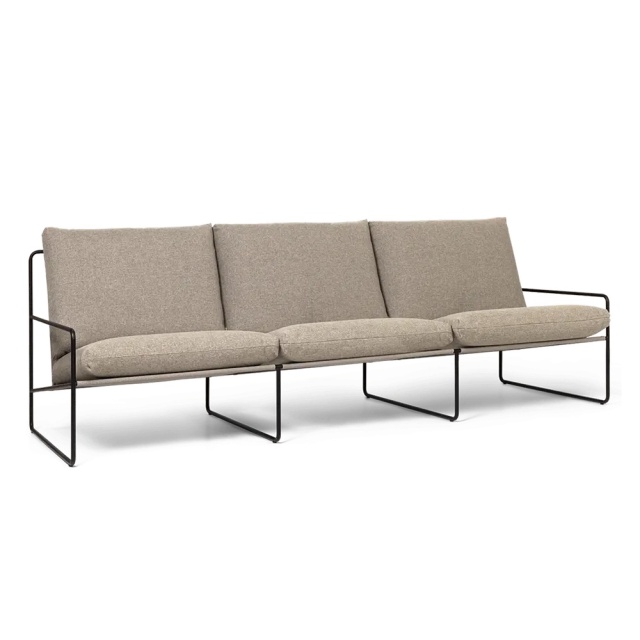 Canapea exterior bej nisipiu din textil pentru 3 persoane Desert Ferm Living