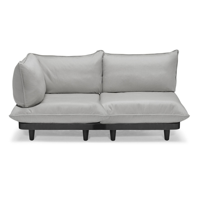 Canapea exterior modulara gri din textil 190 cm Paletti Royal Left Fatboy