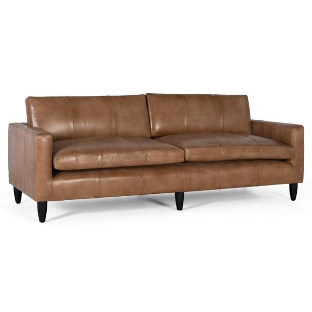 Canapea maro din piele 220 cm Cameo Giner y Colomer