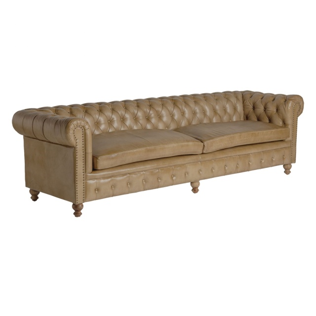 Canapea maro din piele 268 cm Elkins Vical Home