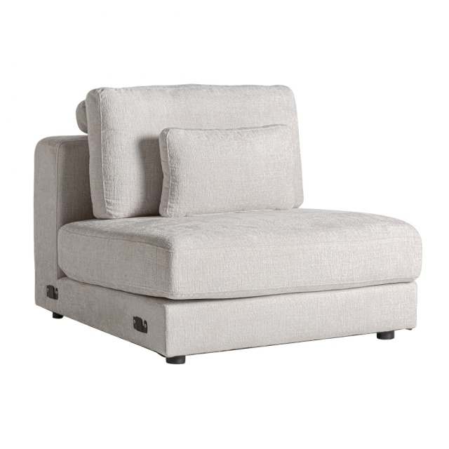 Canapea modulara alb antic din textil pentru 1 persoana Deruta Middle Vical Home