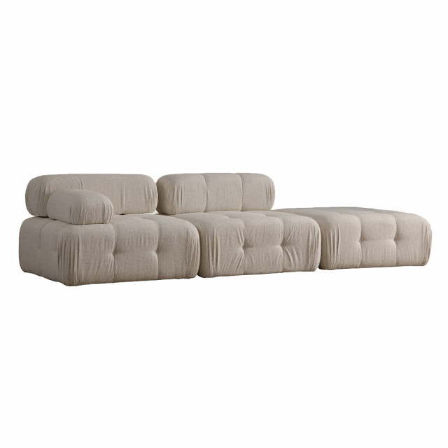 Canapea modulara crem din textil pentru 3 persoane Doblo Two Backs The Home Collection