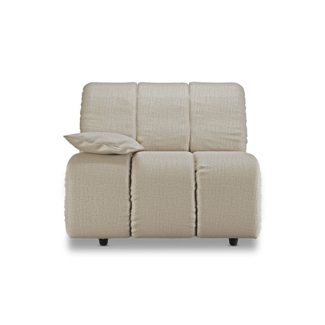 Canapea modulara ivorie din textil 98 cm Wave Low Pure Left HKliving