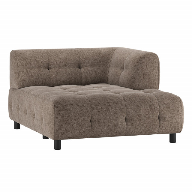 Canapea modulara maro cafea din textil pentru 1,5 persoane Louis Chaise Chenille Right Woood