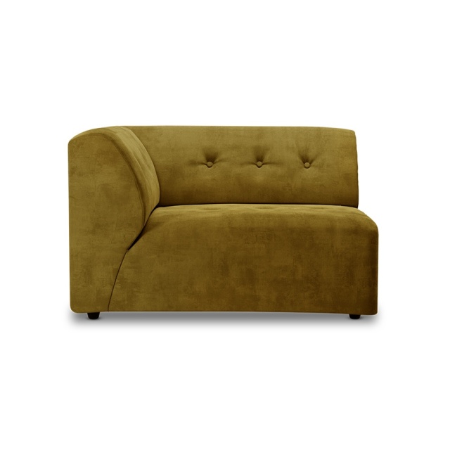 Canapea modulara verde oliv din catifea 118 cm Vint Left HKliving