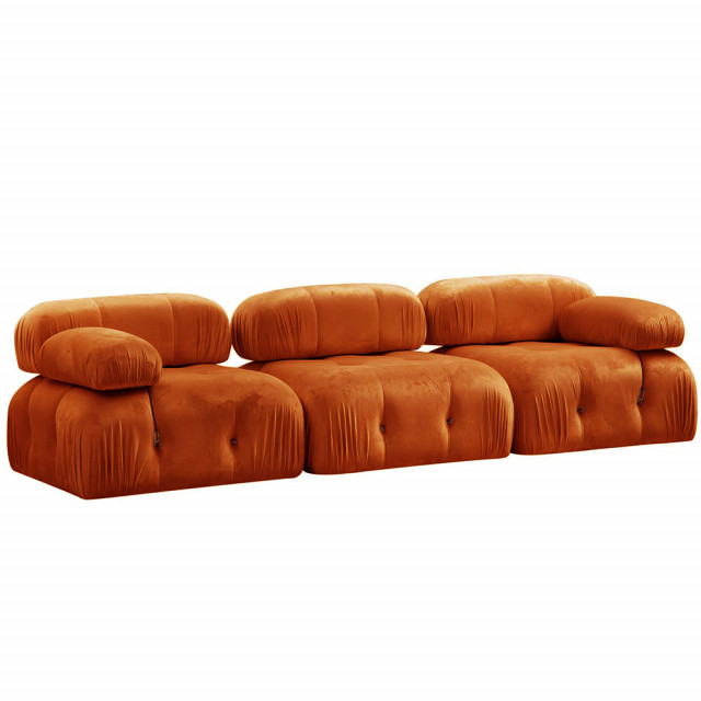 Canapea portocalie din textil pentru 3 persoane Bubble The Home Collection