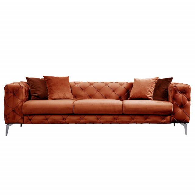 Canapea portocalie din textil pentru 3 persoane Como The Home Collection