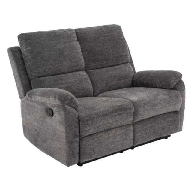 Canapea recliner gri din textil pentru 2 persoane Spencer The Home Collection
