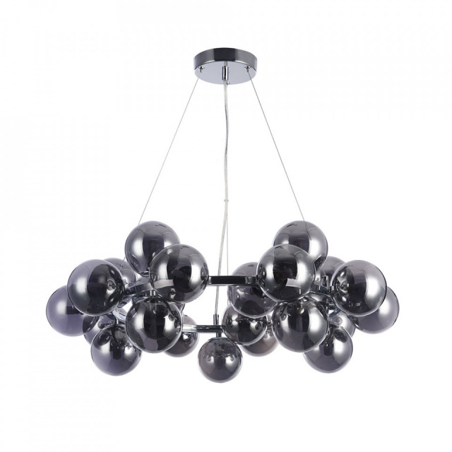 Candelabru argintiu din metal cu 25 becuri Round Smoky Dallas Maytoni