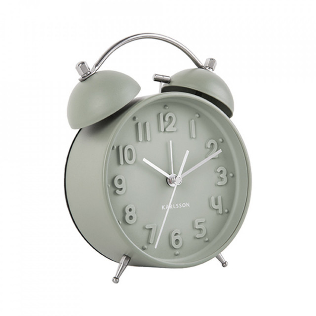 Ceas de masa rotund verde jad din metal 11 cm Iconic Present Time